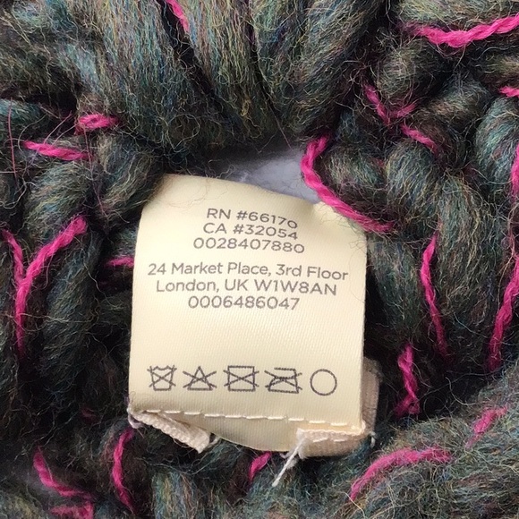 Anthropologie Ophelia Cowl Neck Warmer Hand Knit Green - Picture 4 of 5